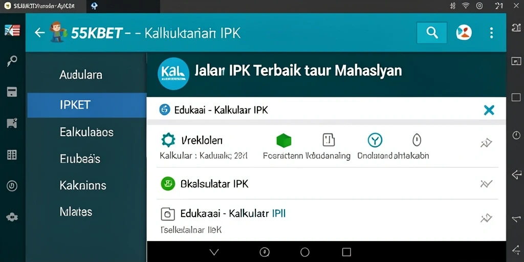 Antarmuka 55KBET yang user-friendly untuk kalkulasi IPK.