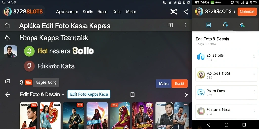 Antarmuka aplikasi Edit Foto Kertas Kaca 8728SLOTS yang menarik dan fungsional.