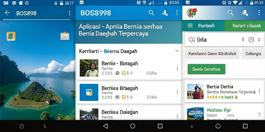 Tampilan antarmuka BOS898 dengan berbagai kategori berita daerah.