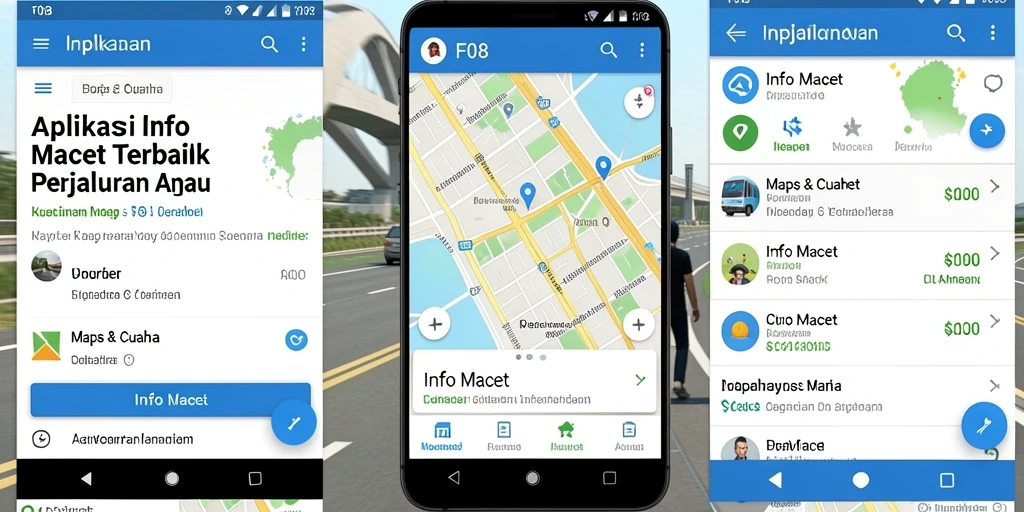 Tampilan antarmuka F08 menunjukkan informasi kemacetan realtime.