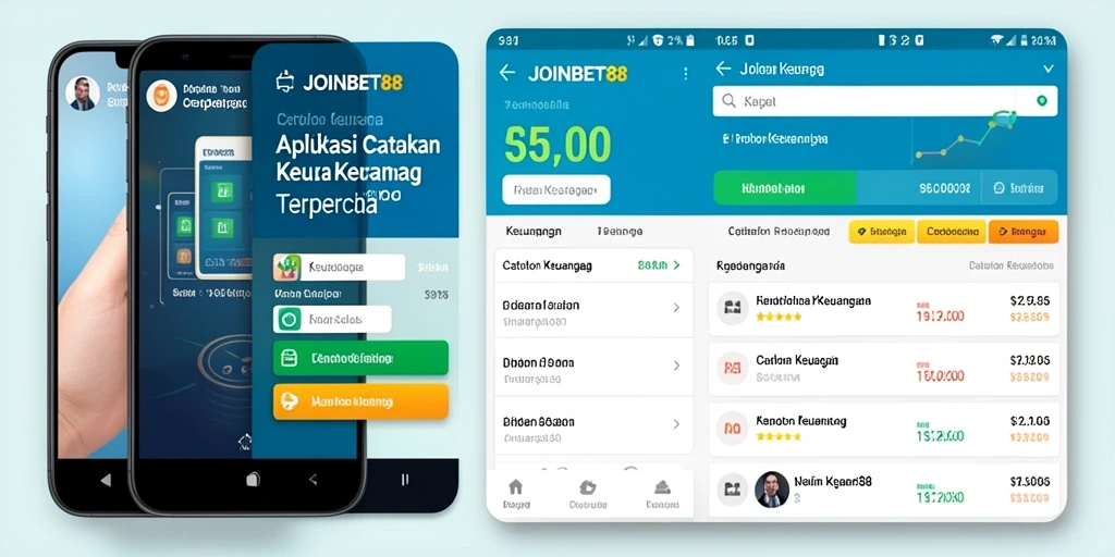 Screenshot aplikasi JOINBET88 menampilkan antarmuka Catatan Keuangan yang menarik.