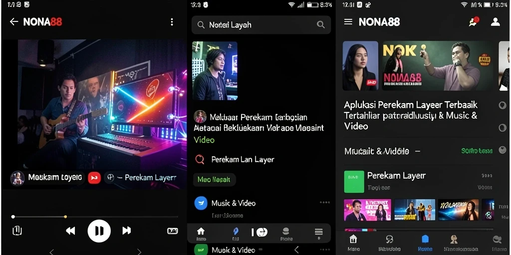 Tampilan antarmuka aplikasi NONA88 saat merekam layar.