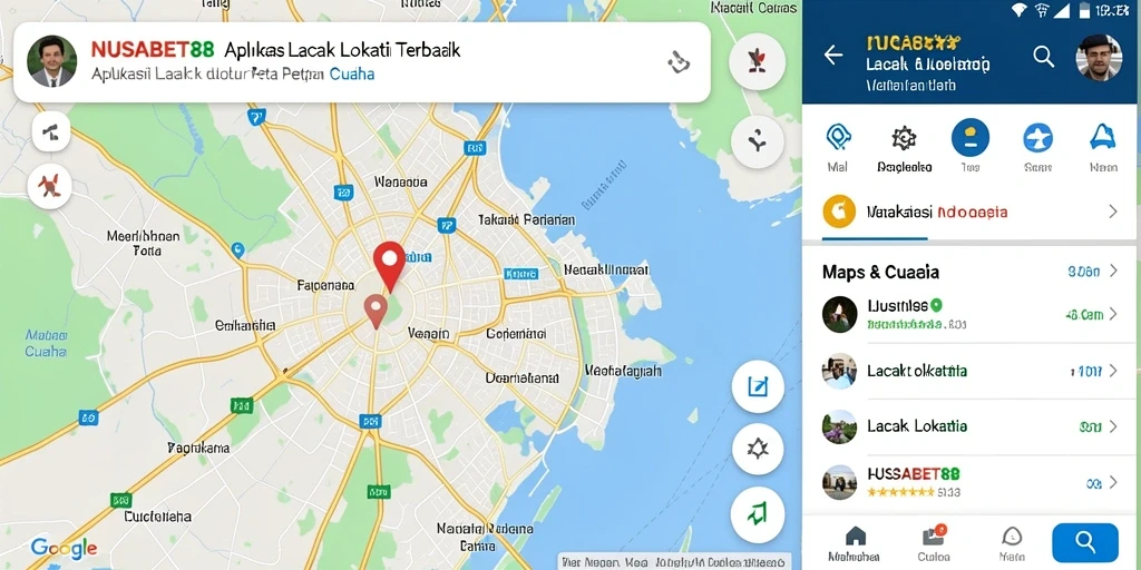 Tampilan antarmuka NUSABET88 menampilkan peta lokasi dan informasi cuaca.
