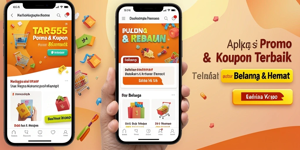 Tampilan antarmuka aplikasi TAR555 untuk promo dan kupon.